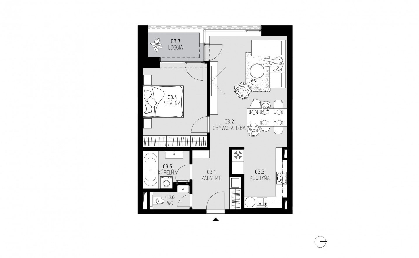 Pôdorys Apartmán C3