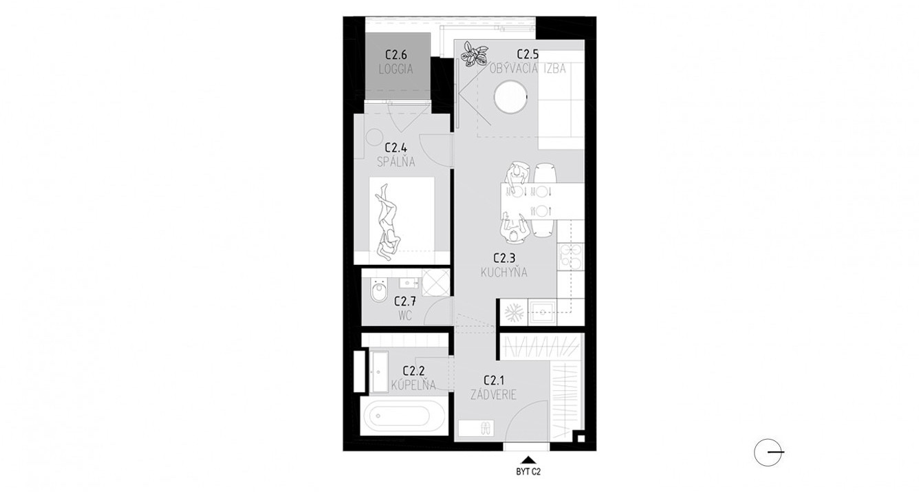 Pôdorys Apartmán C2