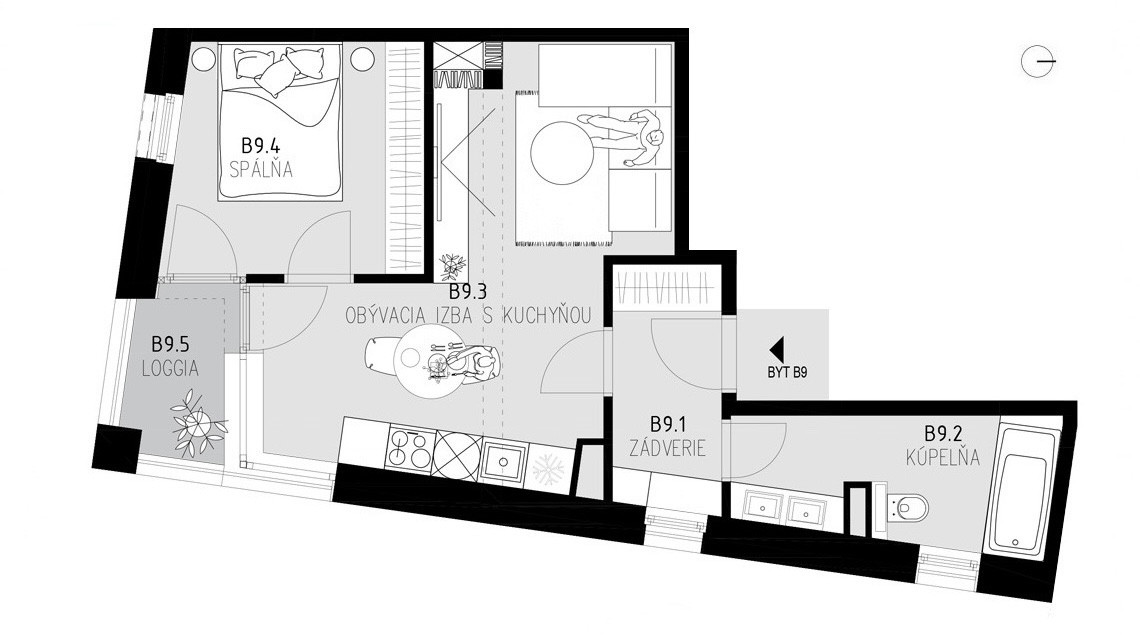 Pôdorys Apartmán B9