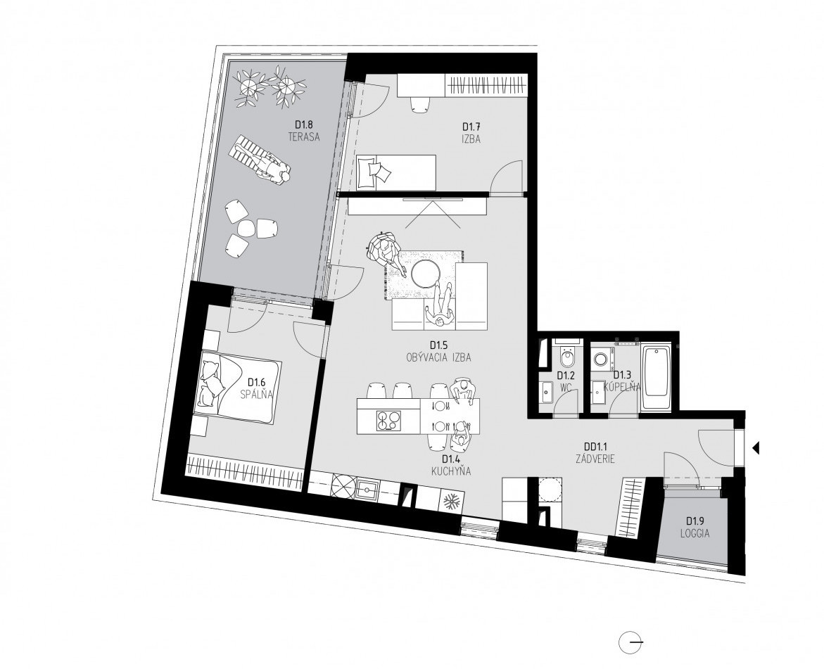 Pôdorys Apartmán D1